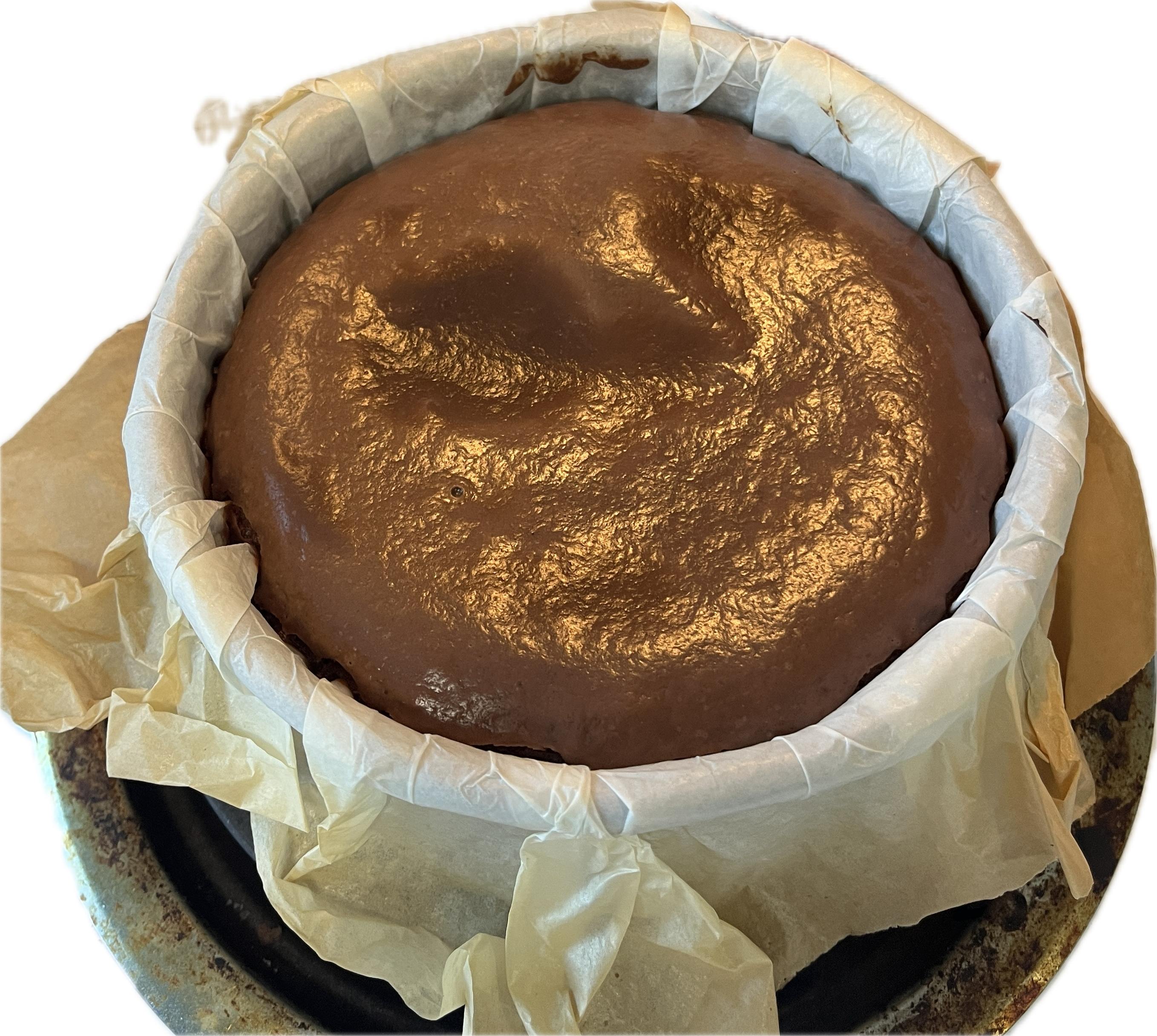 Chocolate Basque Cheesecake-after baking